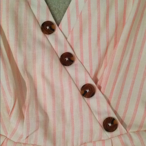 NWT Pink Striped Romper - Picture 3 of 5